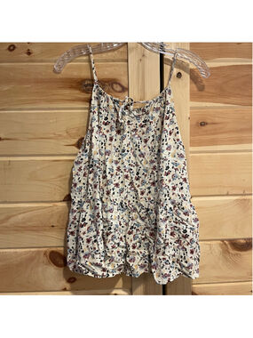 Women's Maurices Floral Tank Top XL Off-White Multicolor